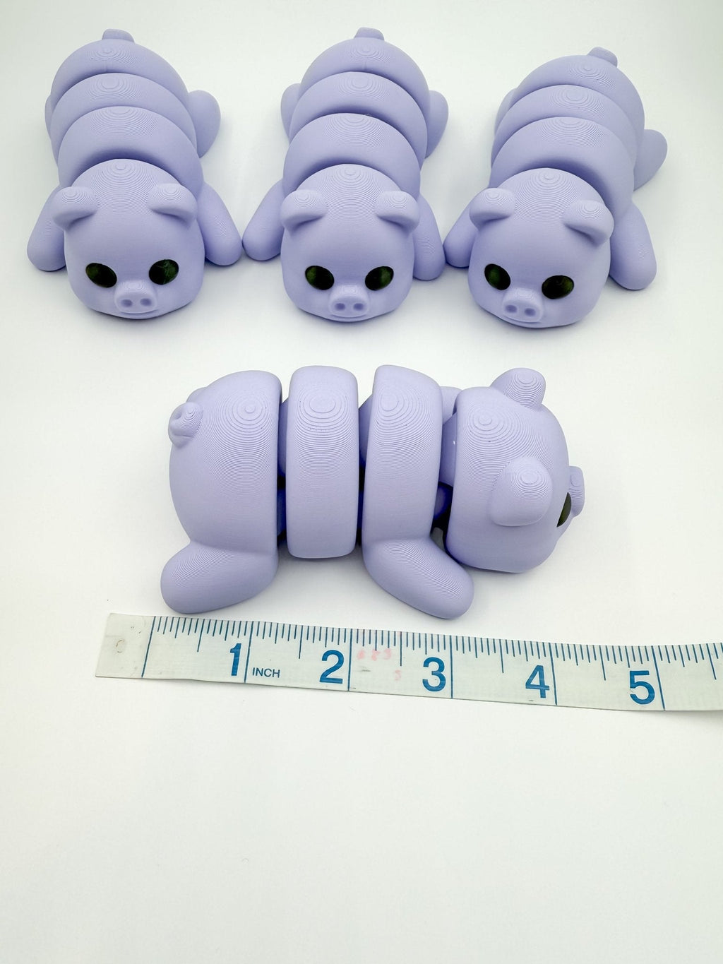 Cute Chunky Pastel Purple 3D Printed Pig Fidget Toy